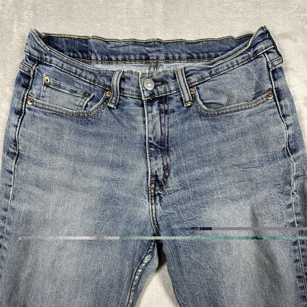 Levi's 514 Straight Fit Jeans Mens 32x30 Blue Denim Distressed Casual Classic - Picture 6 of 13